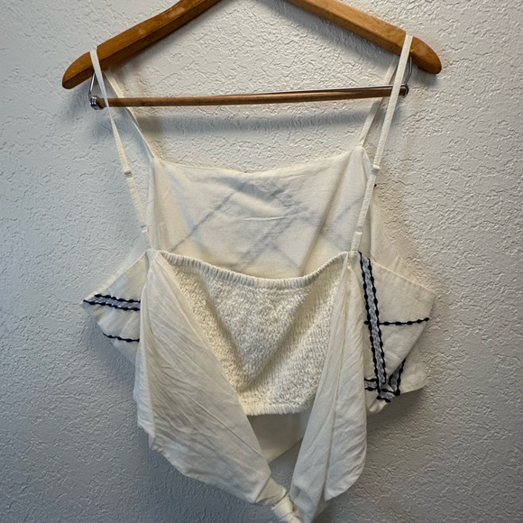 Cropped White and Blue Striped Women's summer tank - Picture 3 of 4